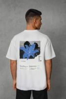 BLUE BLOOM FLOWER OVERSIZE  T-SHIRT